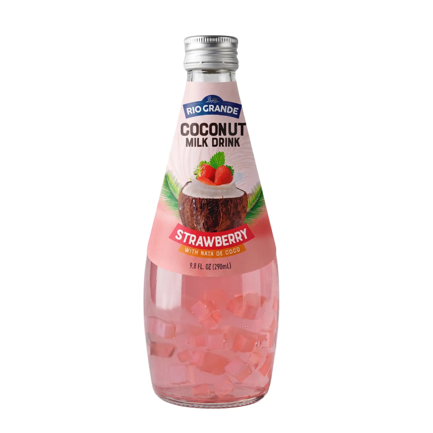Coconut Milk Drink Strawberry with Nata de Coco