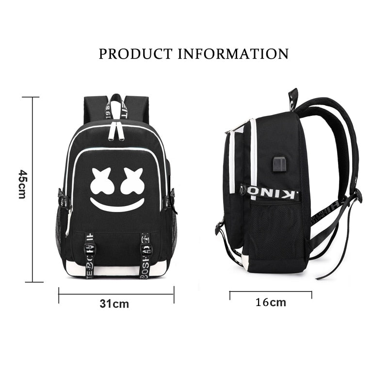 Student usb laptop backpack