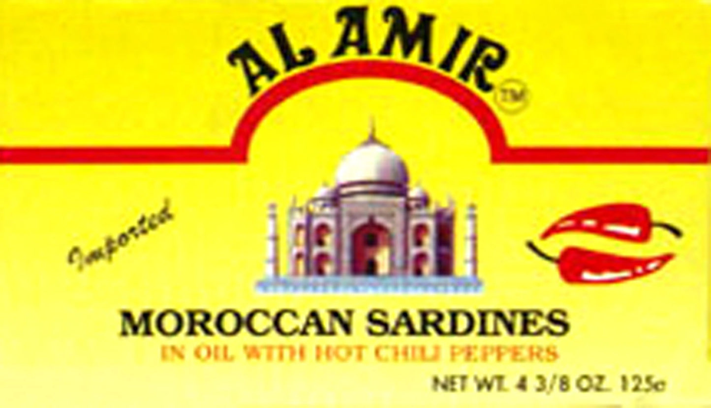 Al Amir Moroccan Sardines In Oil with Hot Chili Peppers 125gr