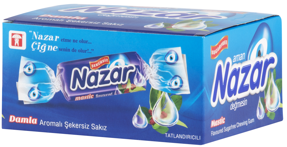 Nazar Sugar Free Turkish Chewing Gum 100 Pcs Damla
