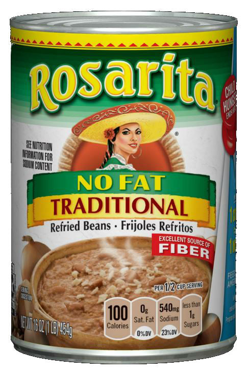 Rosarita No Fat Traditional Refried Beans, 16 oz