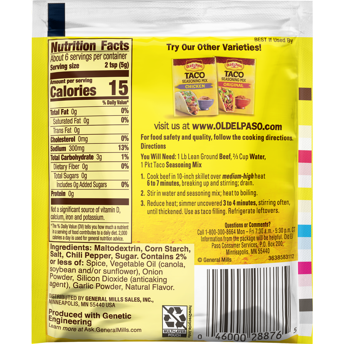 Old El Paso Taco Mild Seasoning Mix, 1 oz Packet