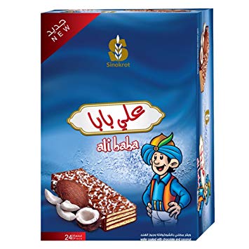 Ali Baba Wafer Coated With Chocolate and Coconut 24 pcs 600gr