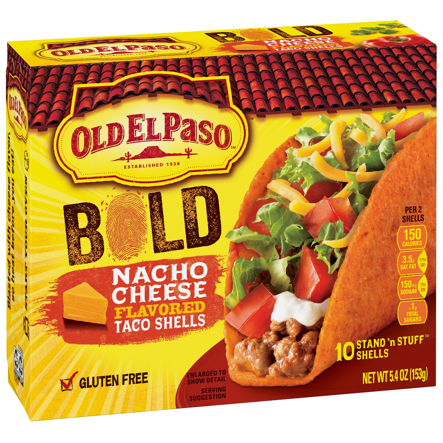 Old El Paso Stand 'N Stuff Bold Nacho Cheese Flavored Shells, 5.4 oz