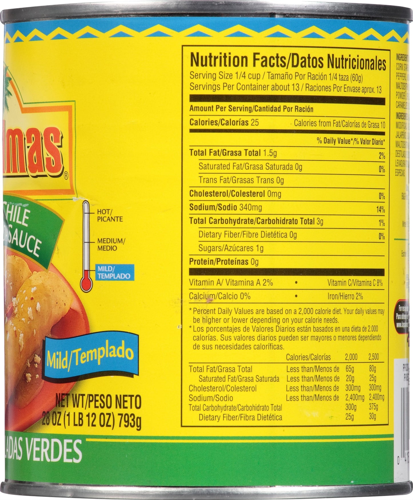 Las Palmas Mild Green Chile Enchilada Sauce 28 oz. Can