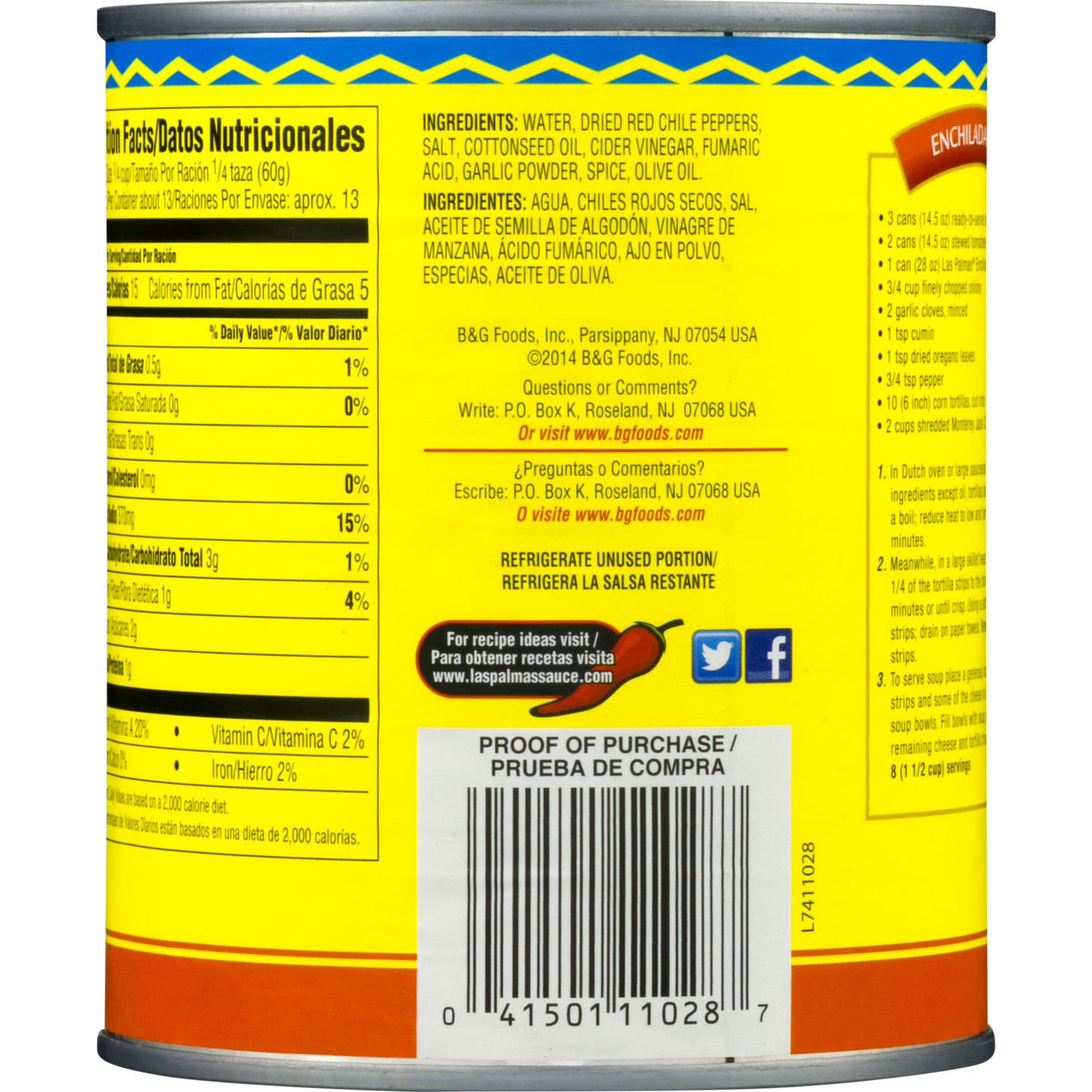 Las Palmas Mild Enchilada Sauce 28 Oz Can