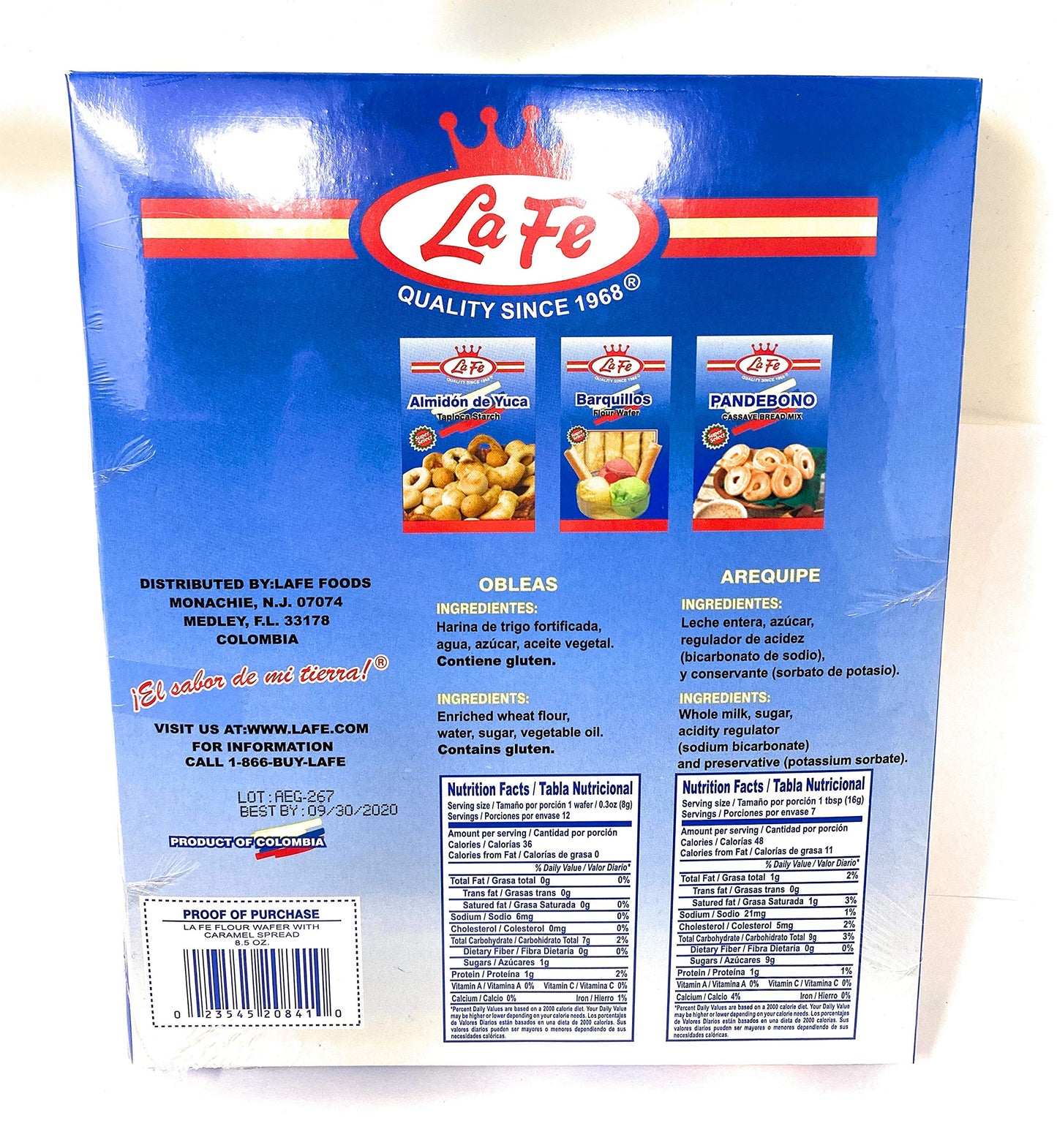 Obleas La Fe Flour Wafer with Caramel Spread 110g