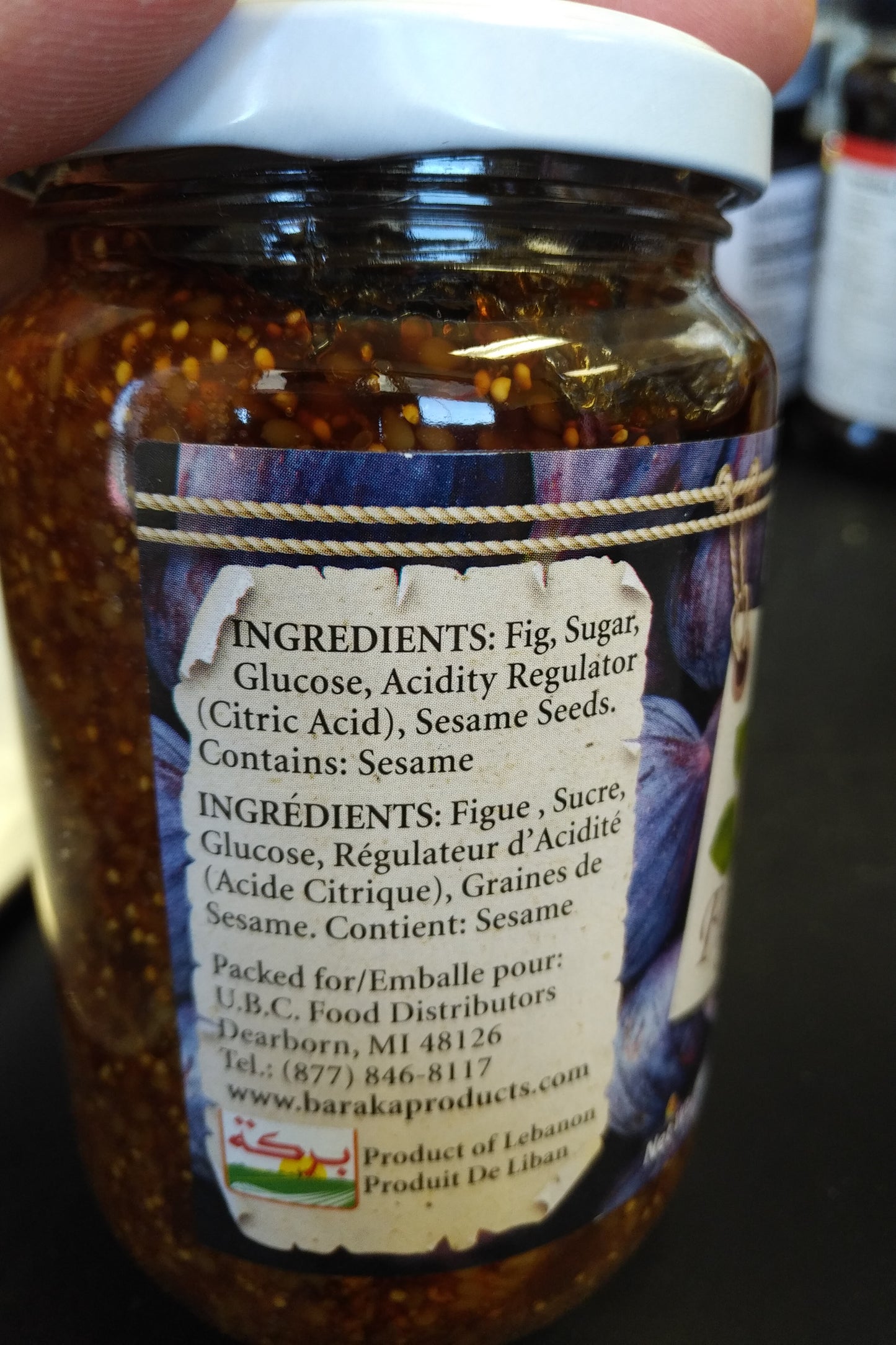 Baraka Fig Jam with Sesame 350gr