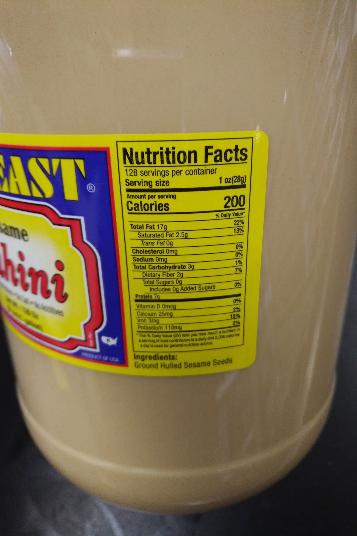 Midleast Sesame Tahini 8 Lb ( 1 Gal)