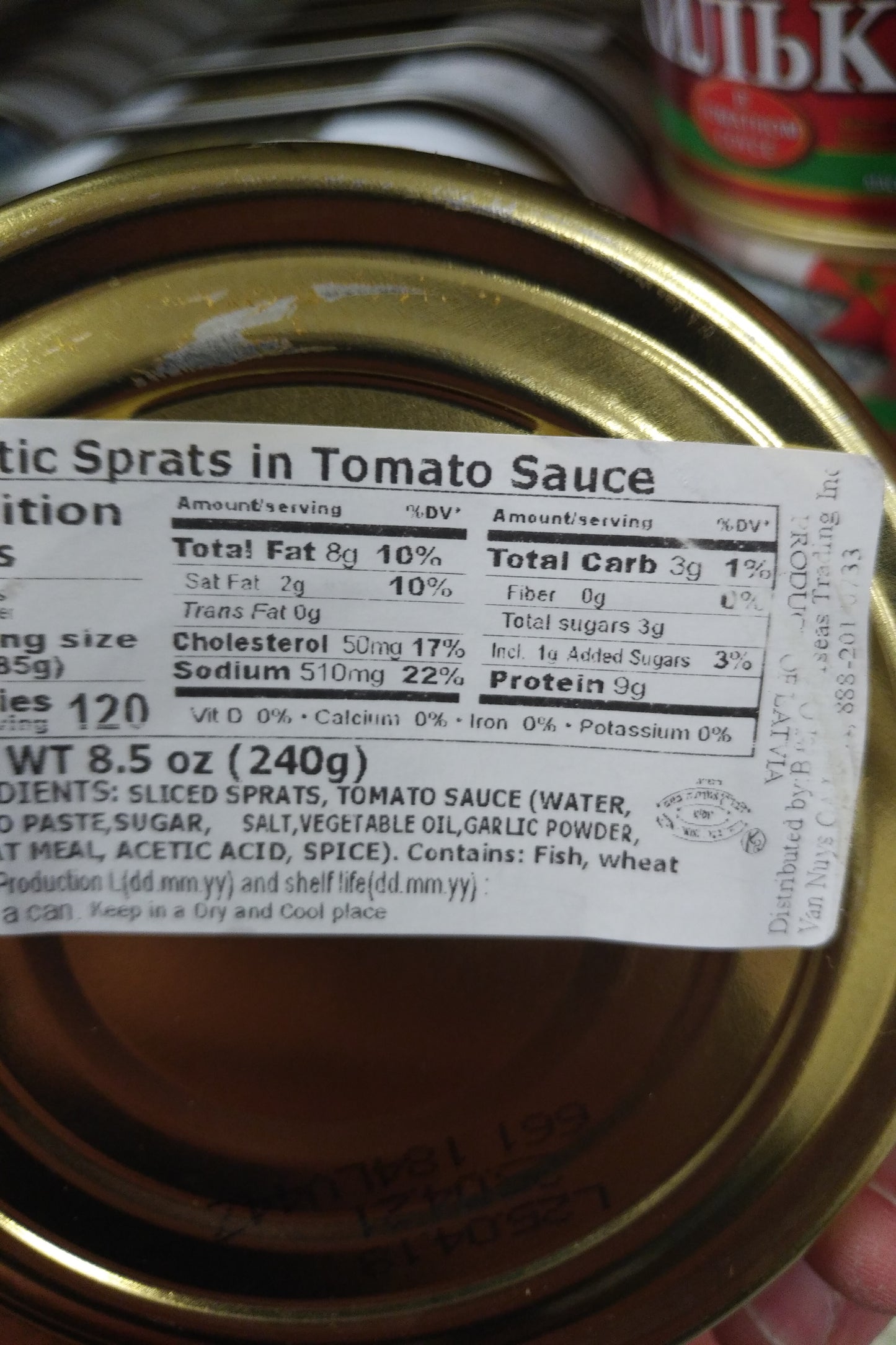 Riga Gold Baltic Sprats in Tomato Sauce 240gr