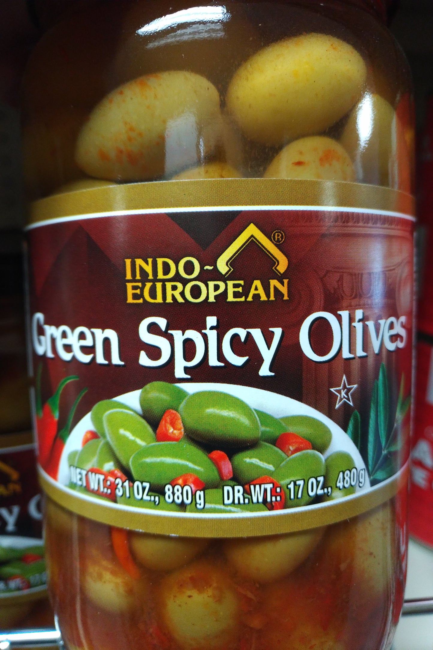 Indo European Green Spicy Olives 31oz