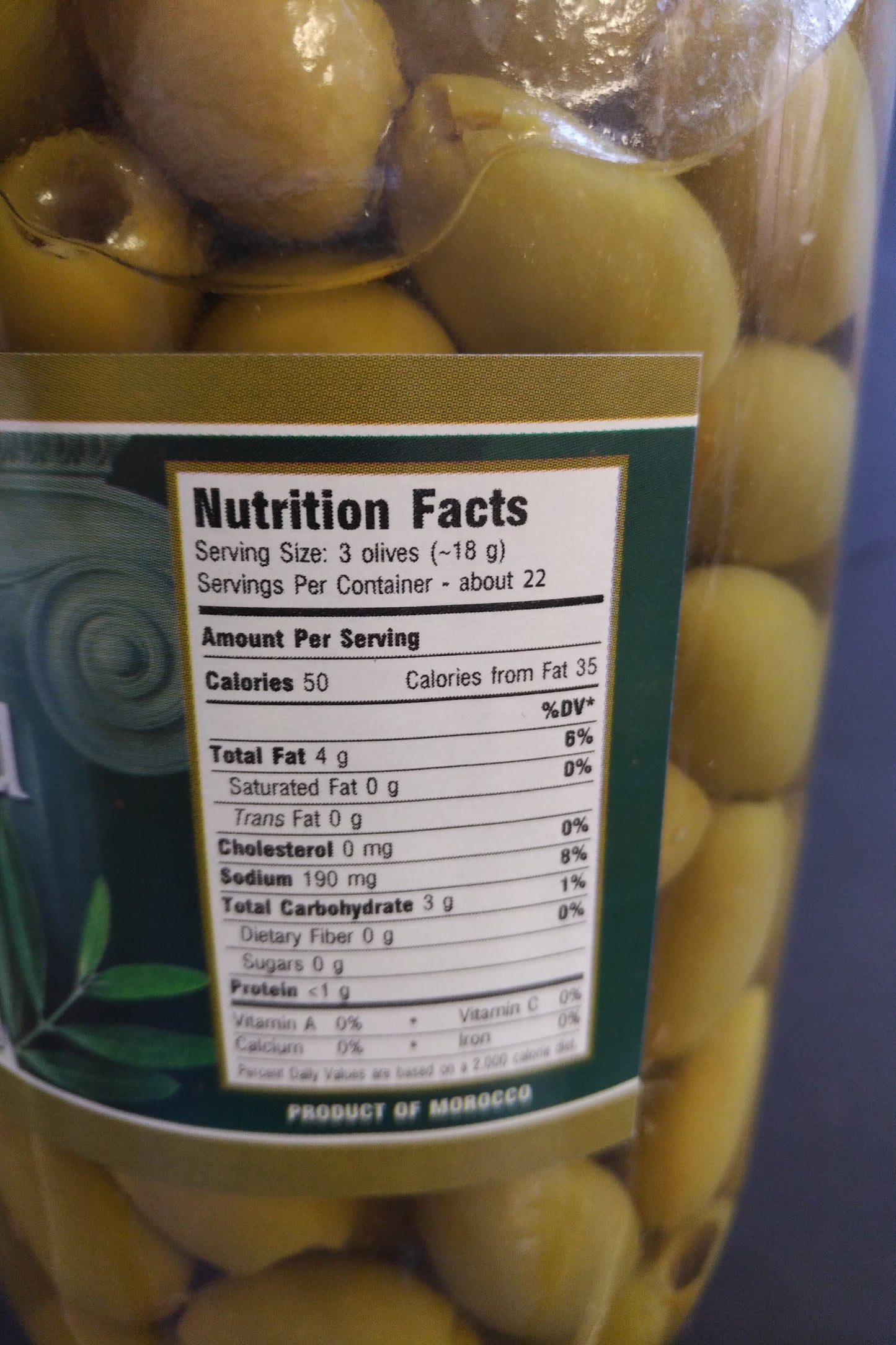 Indo European Green Olives Pitted 30oz