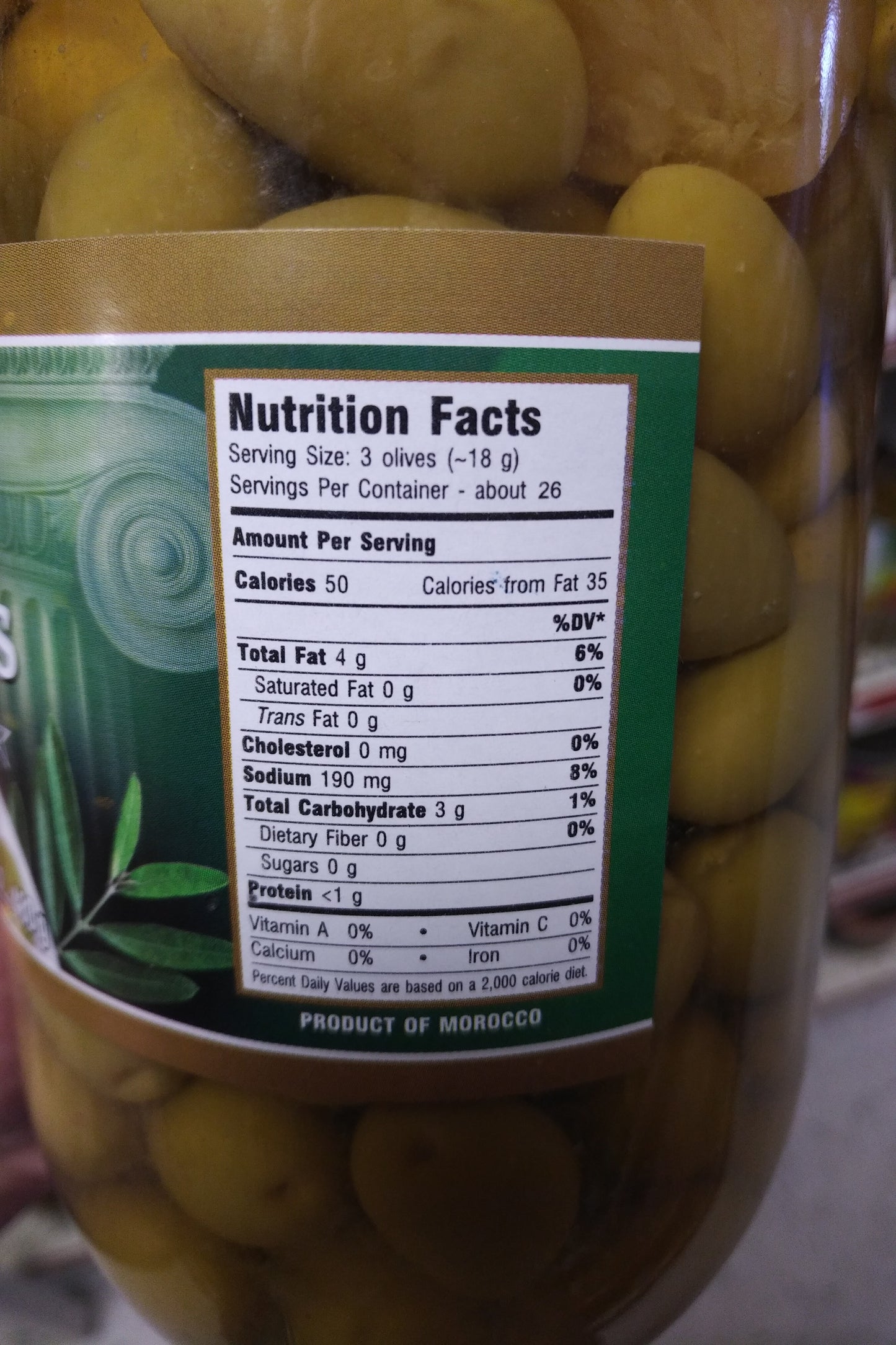 Indo European Green Olives 31oz