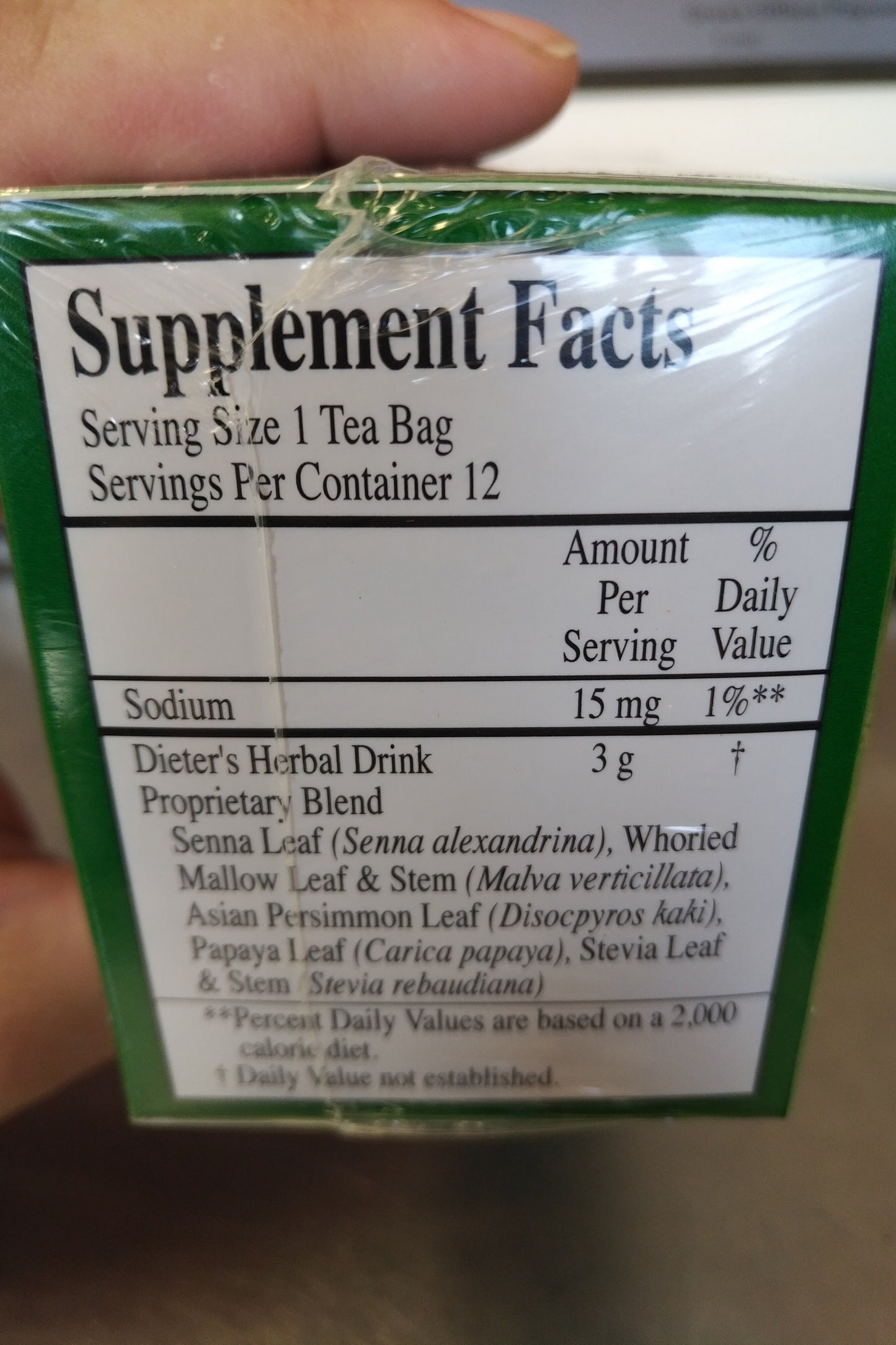 Dieters Herbal Drink Extra Strength Green Leaf 12 Bags