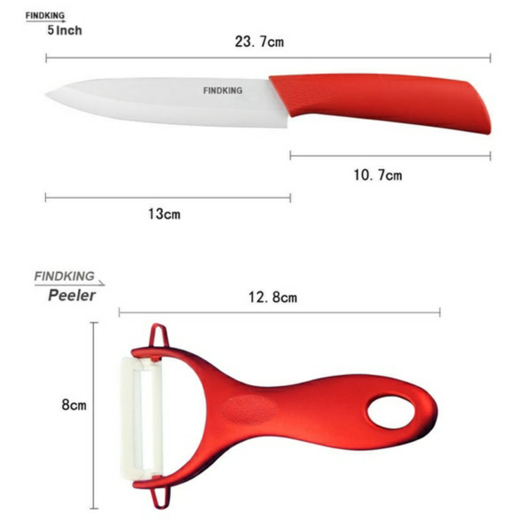 FINDKING Brand four-piece ceramic knife set 3" 4" 5" inch+peeler