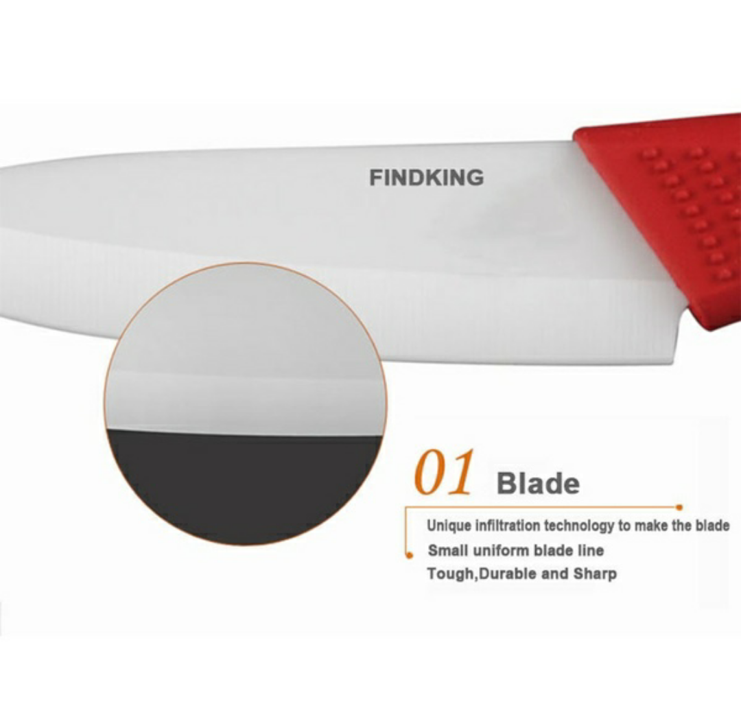 FINDKING Brand four-piece ceramic knife set 3" 4" 5" inch+peeler