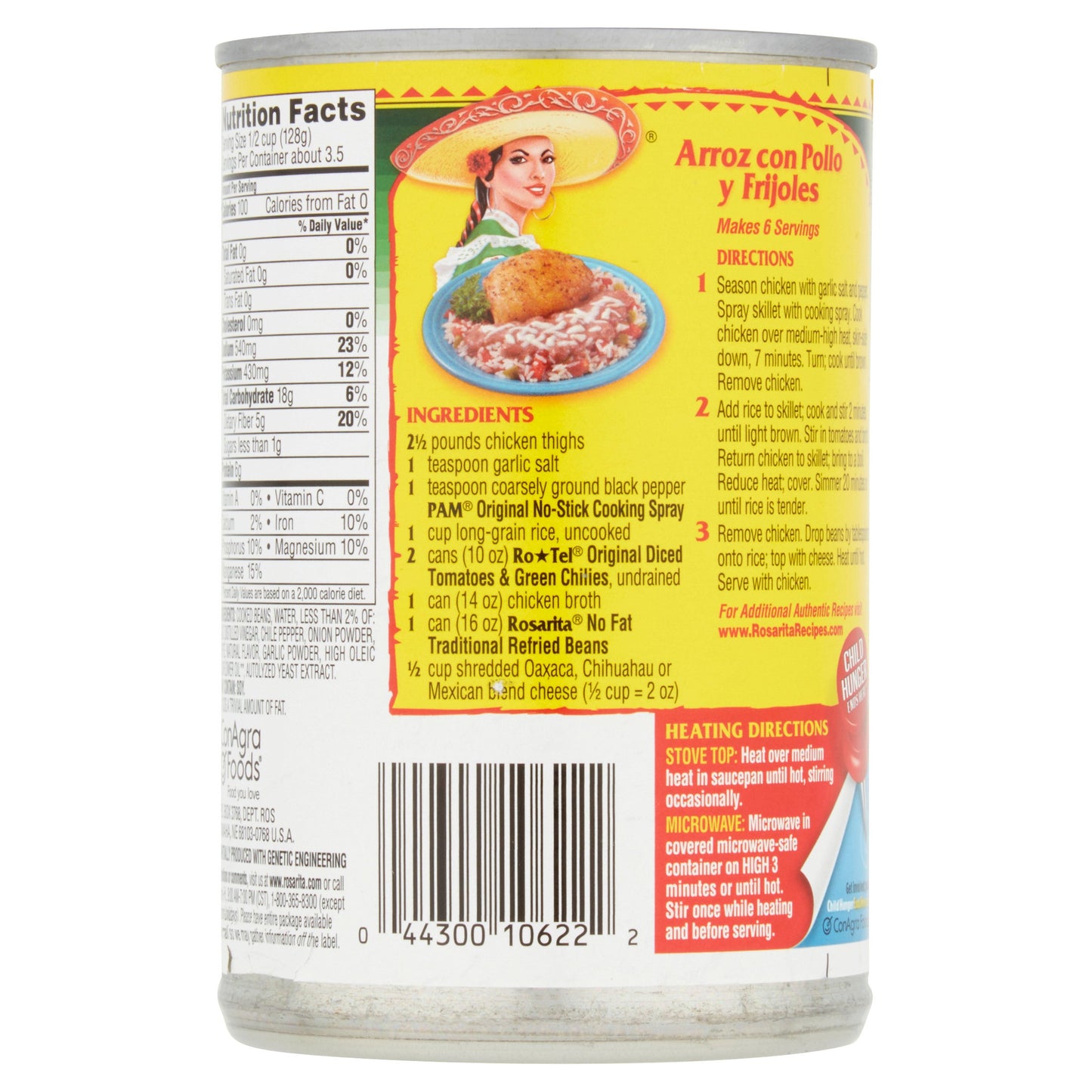 Rosarita No Fat Traditional Refried Beans, 16 oz