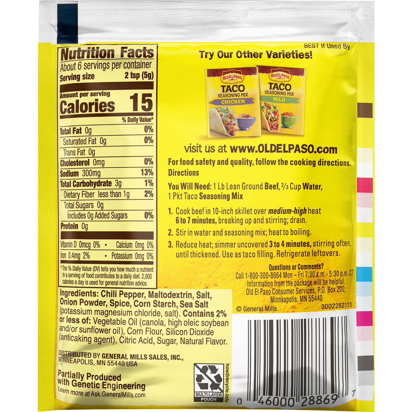 Old El Paso Taco Original Seasoning Mix, 1 oz Packet