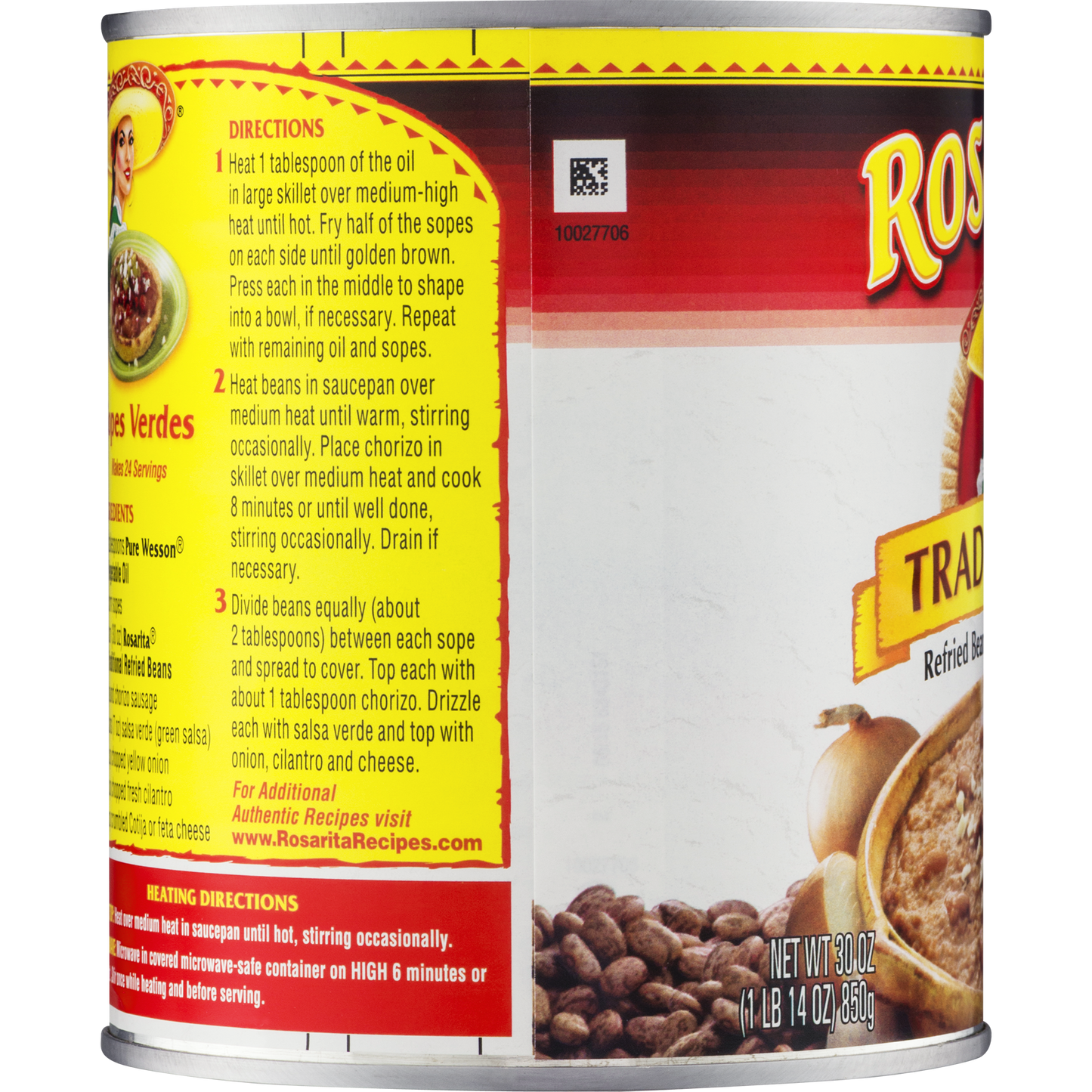 Rosarita Traditional Refried Beans, 30 oz