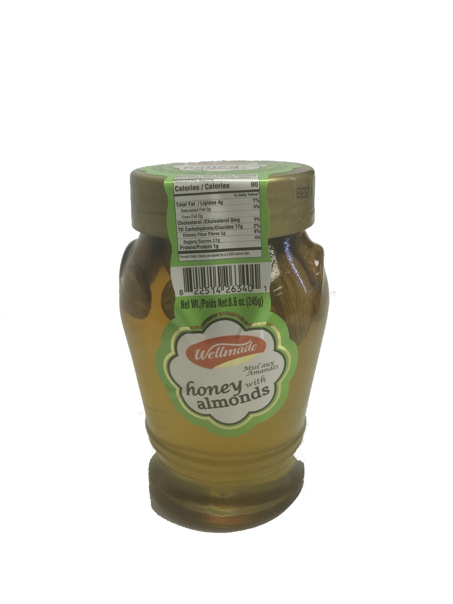Wellmade Honey with Almonds 8.6oz Miel