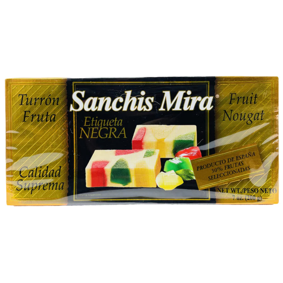 Turrón Fruta Etiqueta Negra Fruit Nougat Sanchis Mira 200gr