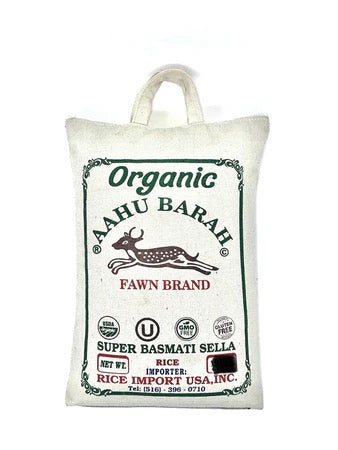 Organic Super Basmati Sela Rice Aahu Barah 20Lb Berenj Ahoo Bareh Aahu Barah