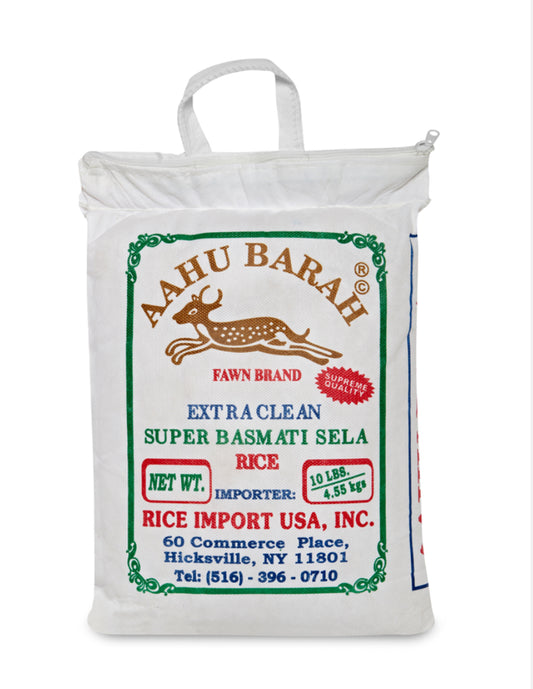 AAHU BARAH Super Basmati Sela Rice Extra Clean 10Lb