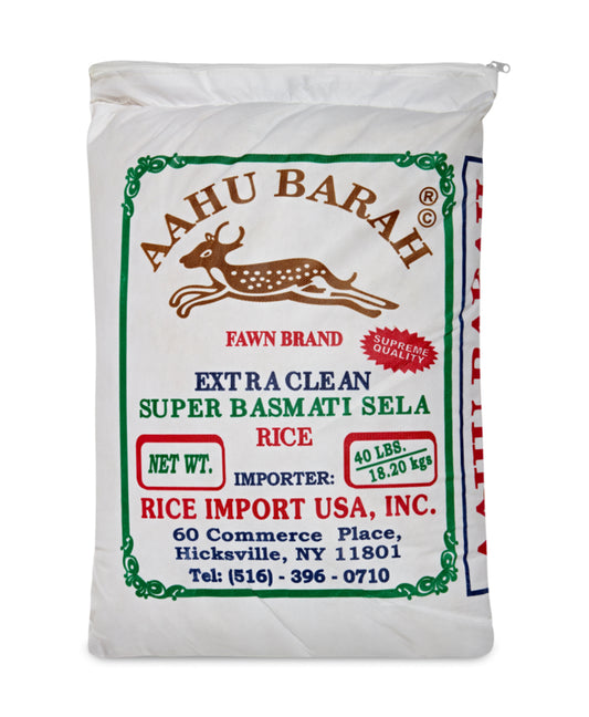 Aahu Barah Super Basmati Sela Rice Extra Clean 40 Lb