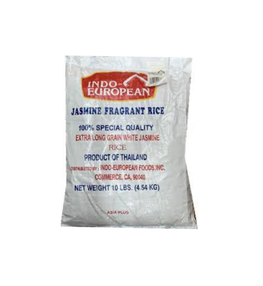 Indo-European Jasmine Fragrant Rice 100% Special Quality Extra Long Grain White Jasmine 10 Lbs