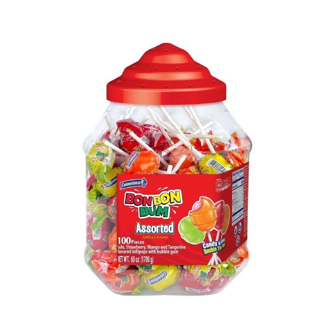 Bon Bon Bum Colombina lollipops Assorted 100 units
