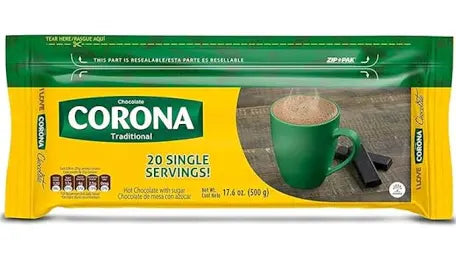 Chocolate Corona Traditional Hot Chocolate de Mesa 500gr From Colombian