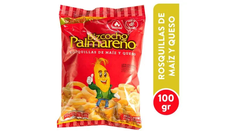 Bizcocho palmareno 3.53oz, Maíz Queso, desde Costa Rica
