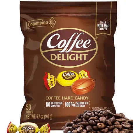 Colombina Coffee Delight 100% Colombian Hard Candy Pack Of 50 pieces 190gr