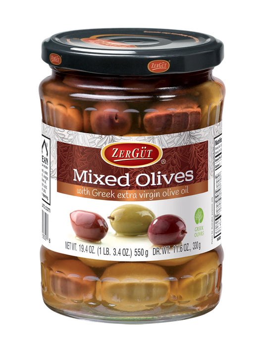 Zergut Mixed Olives with Greek extra Virgin Olive Oil 19.4oz