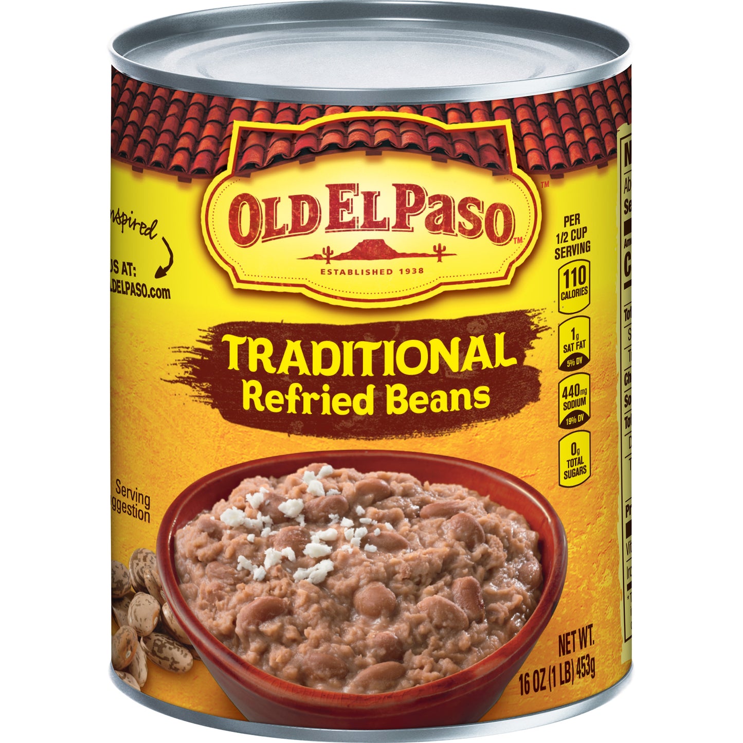 Old El Paso Traditional Refried Beans, 16 oz