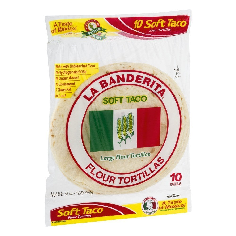 La Banderita Flour 8" Soft Taco Tortillas, 10 ct