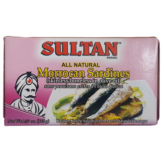 Sultan Morrocan Sardines skinless Boneless in Olive oil 125gr