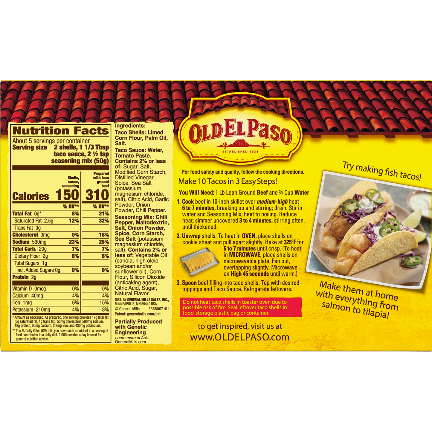 Old El Paso Stand 'n Stuff Taco Dinner Kit,  8.8 oz.