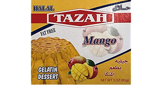 Tazah Halal Gelatin Dessert Mango 3 OZ حلال جيليه