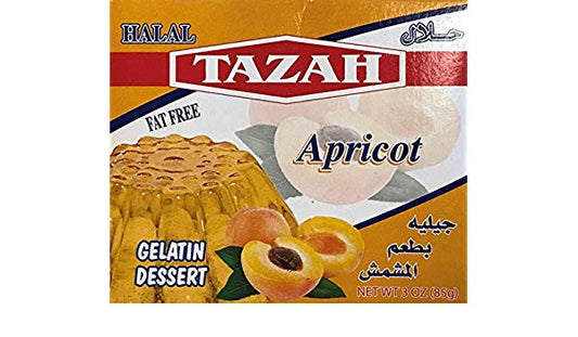 Tazah Halal Gelatin Dessert Apricot 3OZ حلال جيليه
