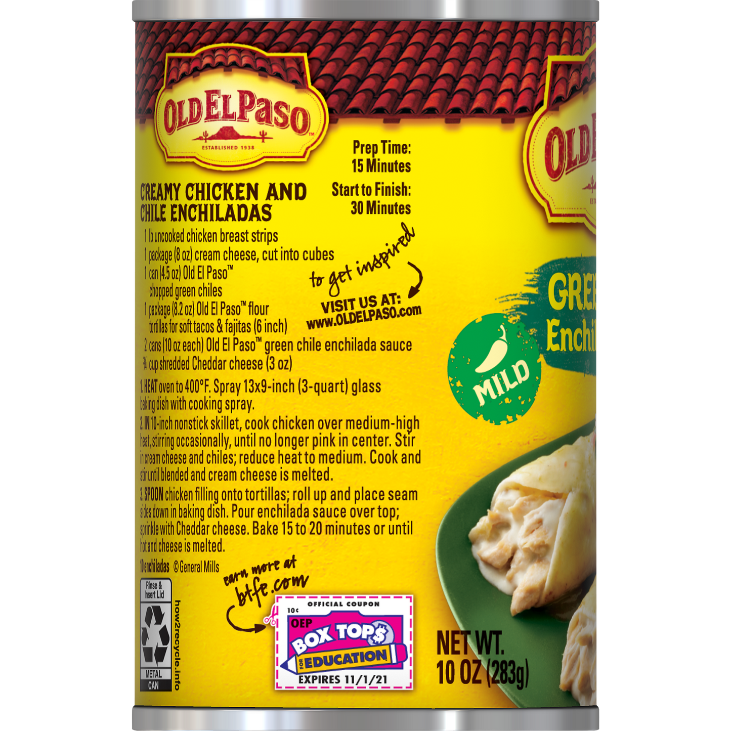 Old El Paso Mild Green Chile Enchilada Sauce, 10 oz