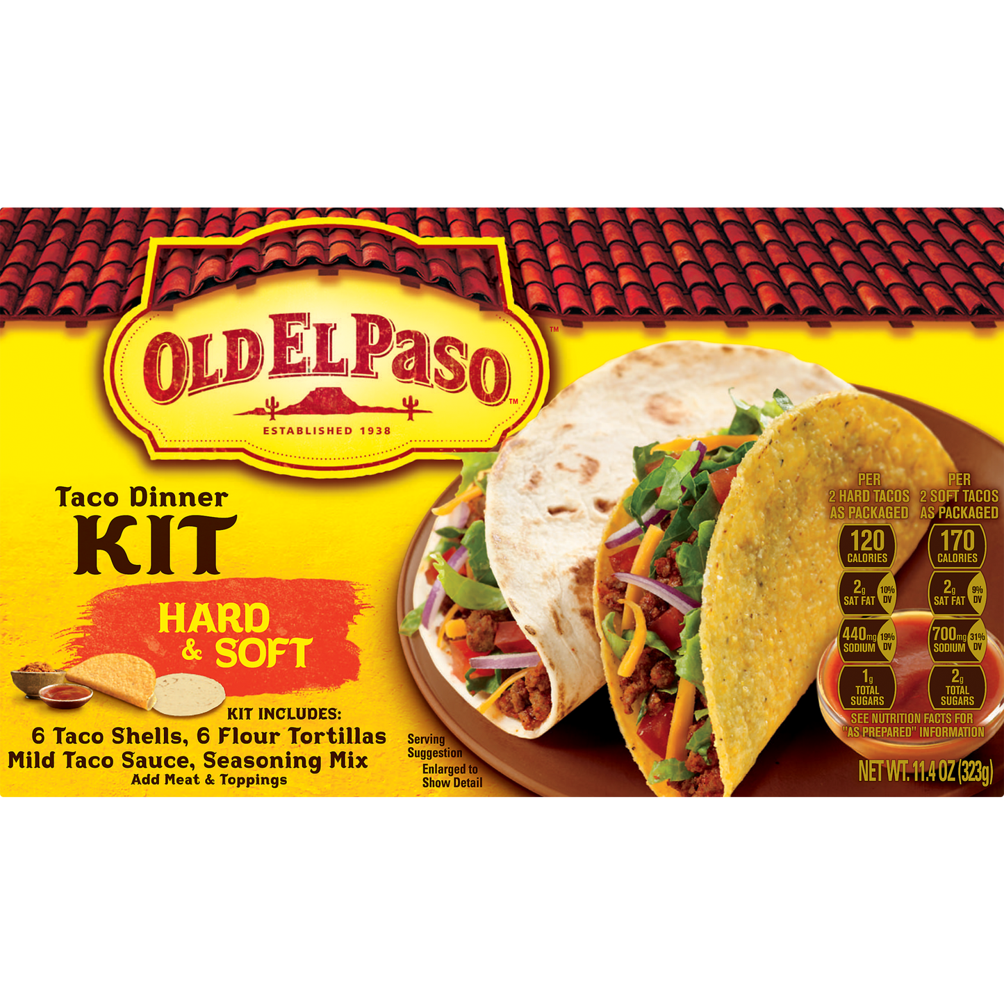 Old El Paso Hard and Soft Taco Dinner Kit, 11.4 oz