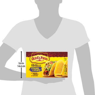 Old El Paso Taco Shells, Stand 'n Stuff,  Gluten Free, 15 Count