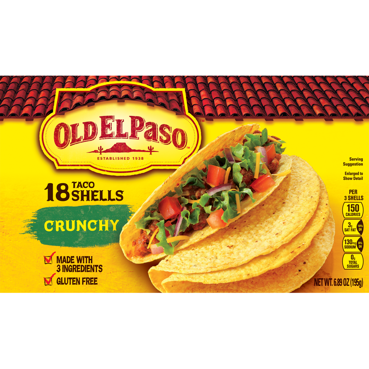 Old El Paso Crunchy Shells, 18 Ct, 6.89 oz