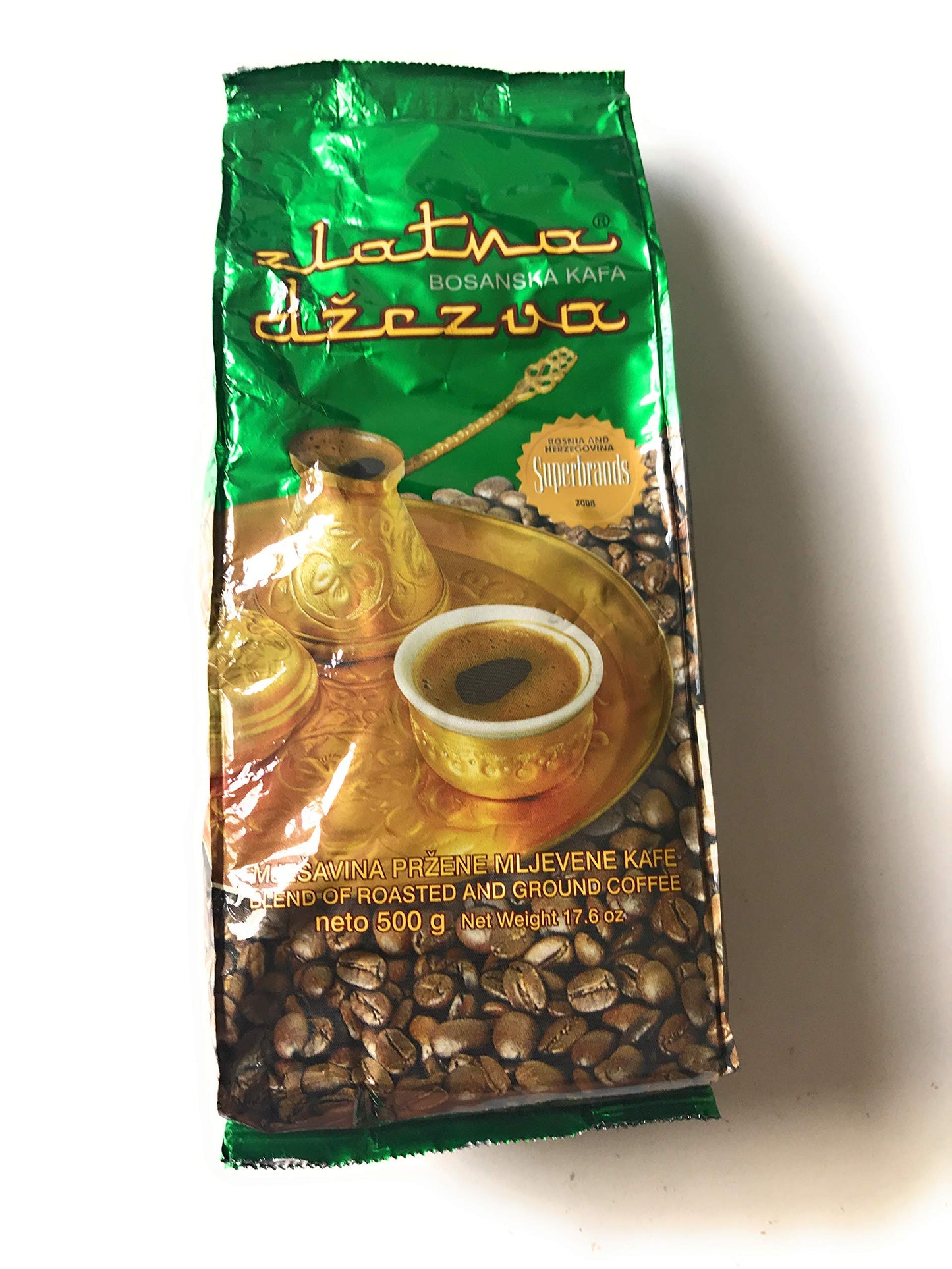 Bosnian Ground Coffee-Zlatna Dzezva (Vispak) 500g, Green Bag