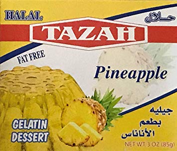 Tazah Halal Gelatin Dessert Mango 3 OZ حلال جيليه