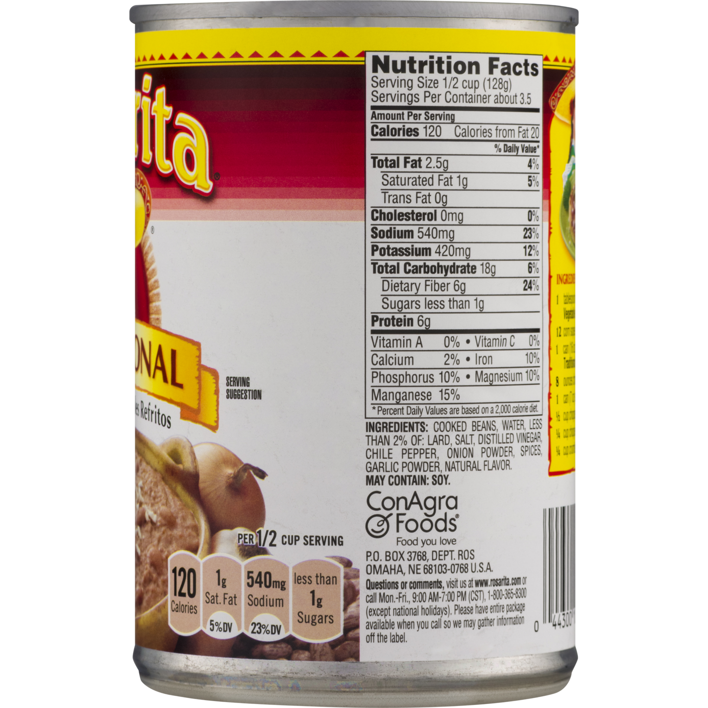 Rosarita Traditional Refried Beans, 16 oz