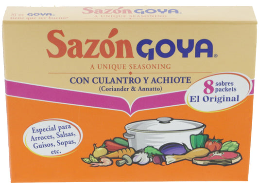 Goya Coriander & Annatto Seasoning 8 Pack - Sazon Culantro y Achiote (Pack of 1)