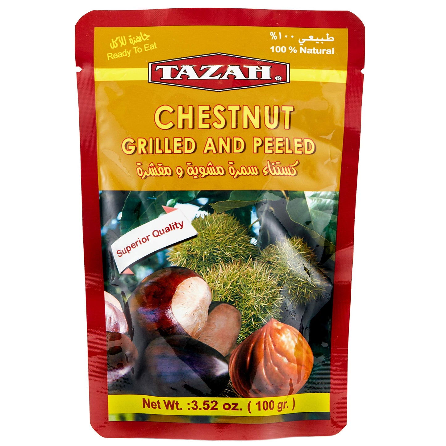 Tazah Grilled and Peeled Chestnut 3.52 Ounce 100 Grams