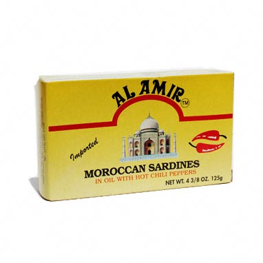 Al Amir Moroccan Sardines In Oil with Hot Chili Peppers 125gr
